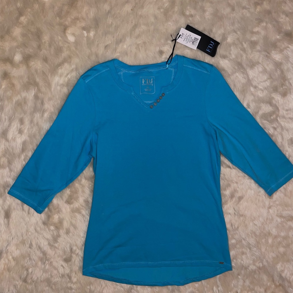 French Dressing Jeans Blue Top Small Petite NWT